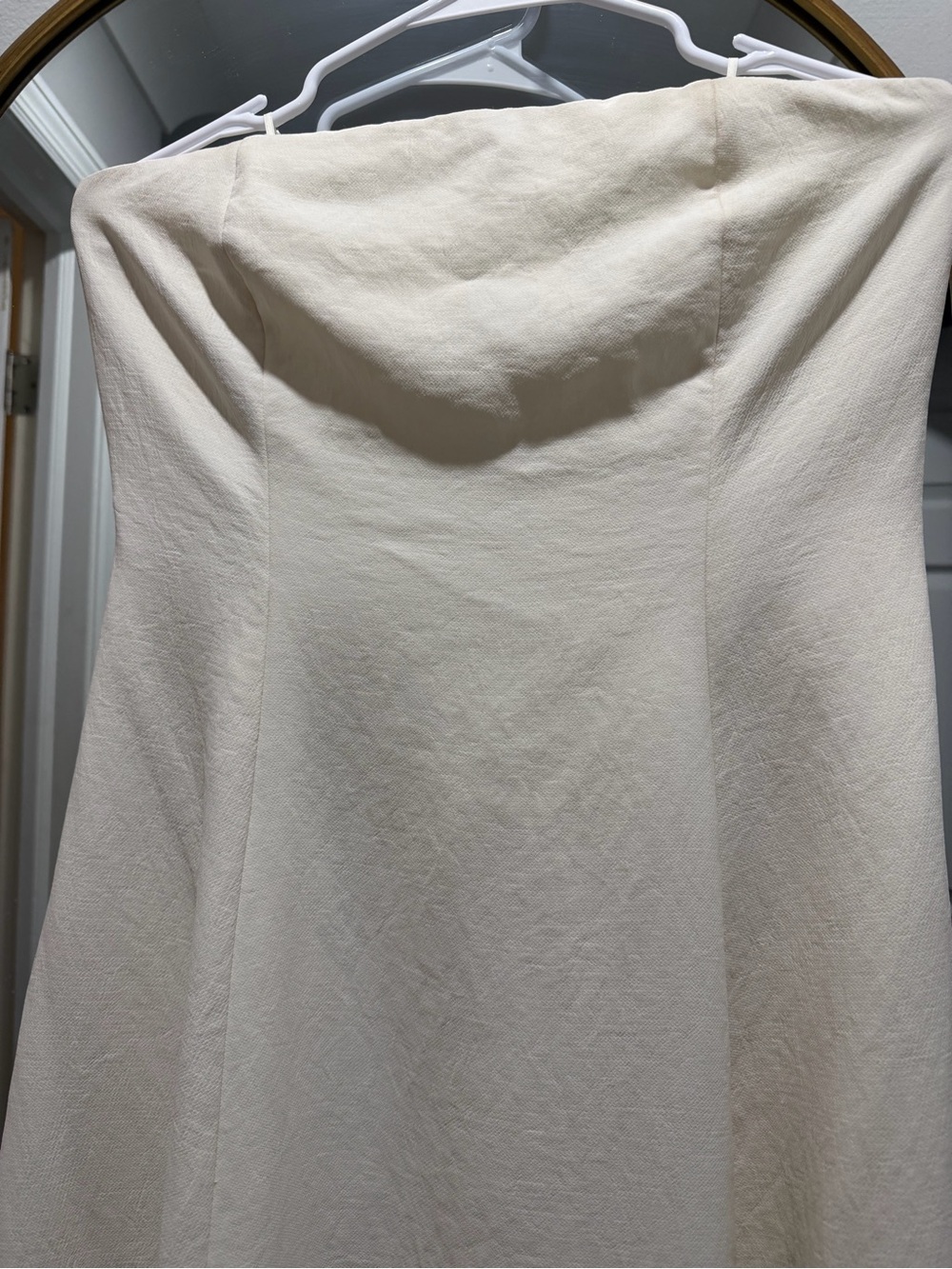 Aritzia Cream Strapless A-Line Dress - Picture 2 of 9